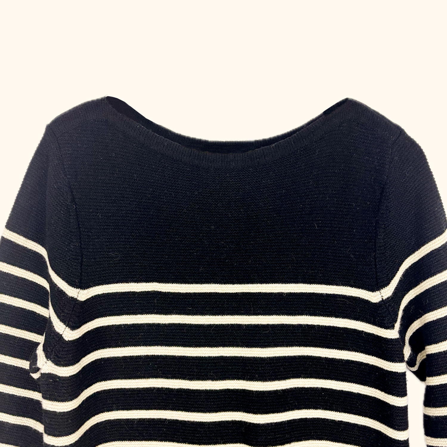 Joanie Black Stripe Knitted Wool Blend Dress - Size Medium Joanie