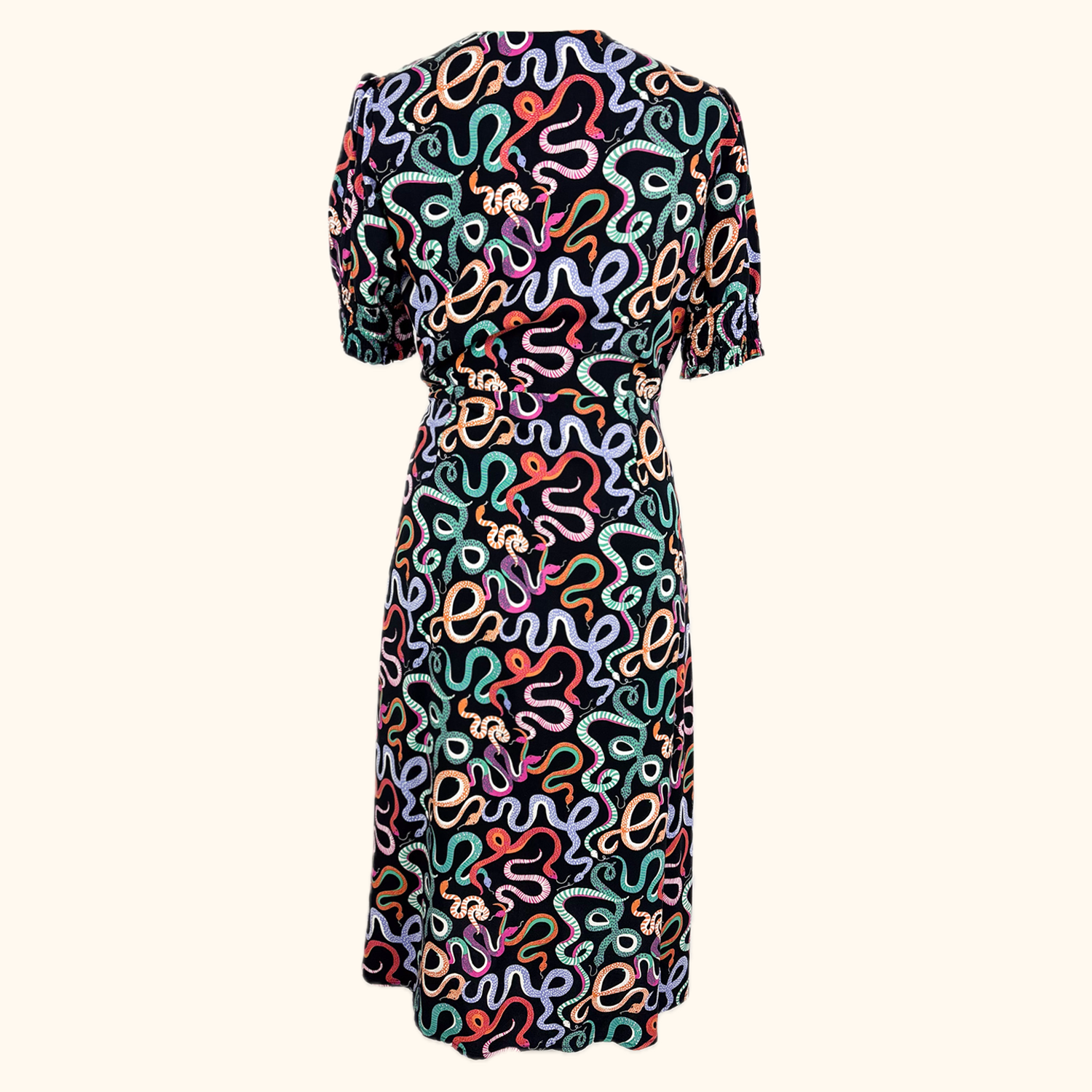 Joanie Savannah Multi Snake Print Wrap Midi Dress - Size 10 -  - Dresses