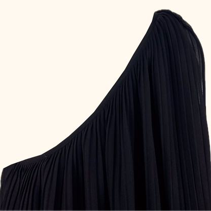 Michael Kors One Shoulder Tiered Black Ruffle Dress - Size Large Michael Kors