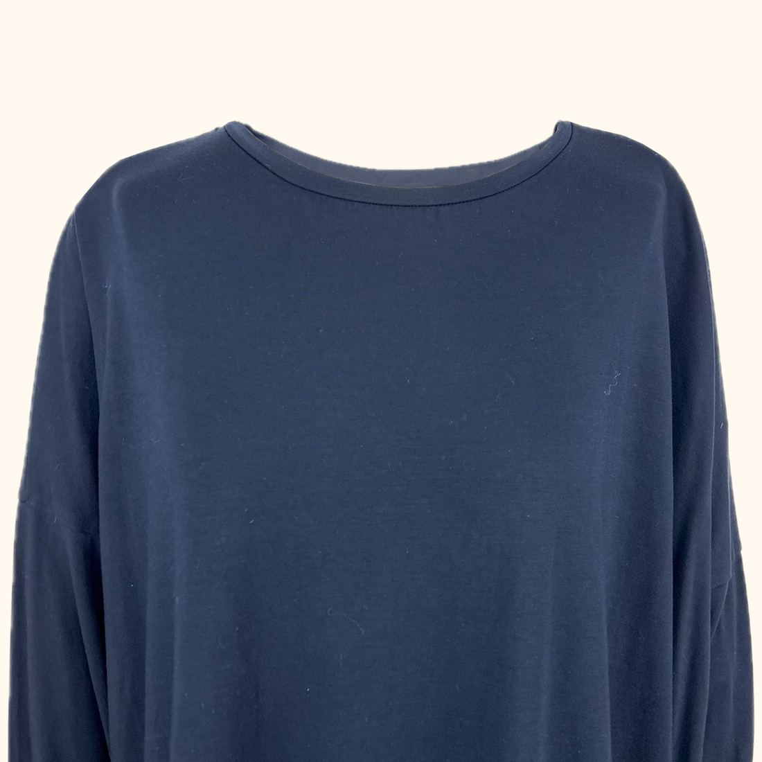 Cos Navy Blue Jersey Silk Midi Dress - Size Large Cos