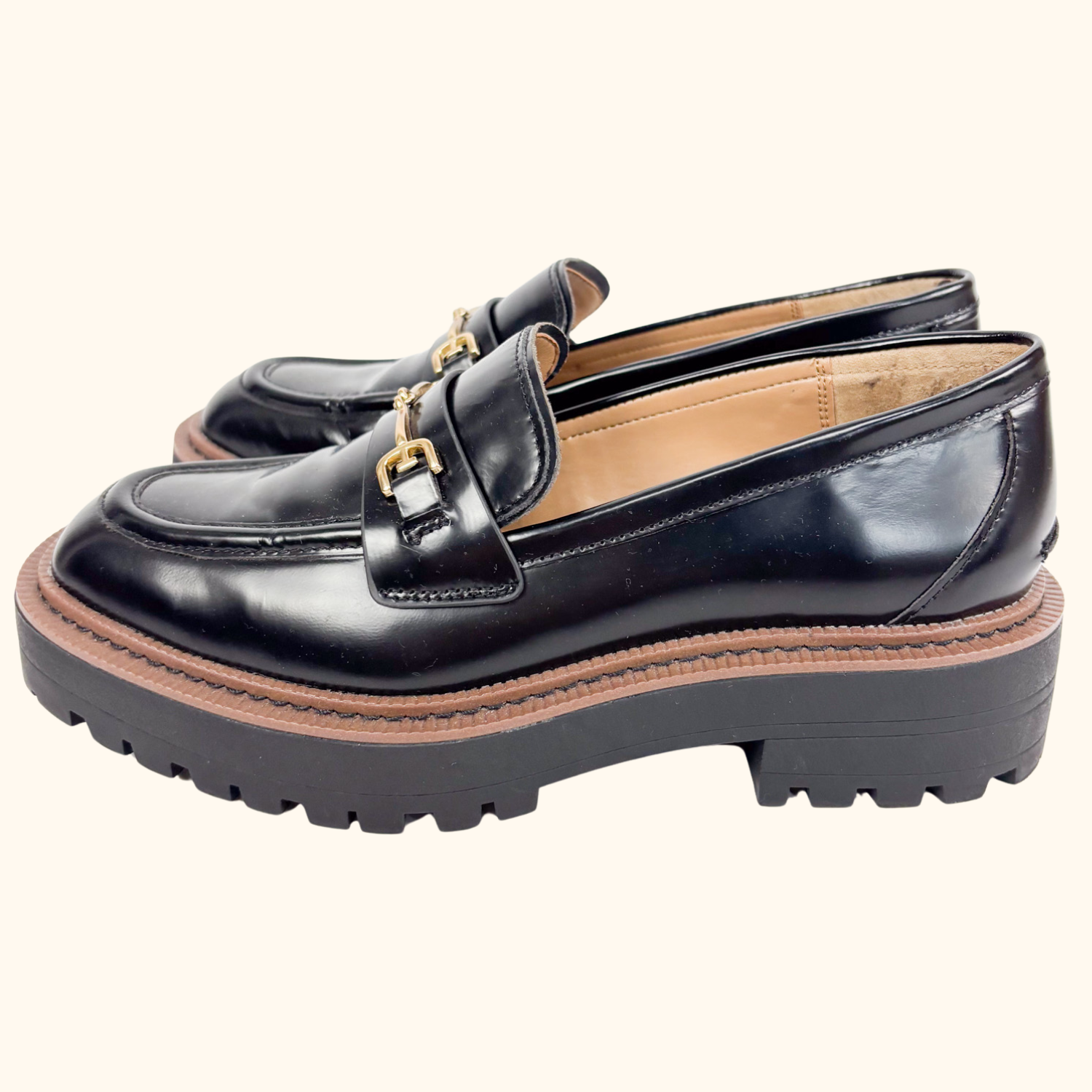 Sam Elderman Laurs Black Leather Loafers - Size 7 Sam Elderman