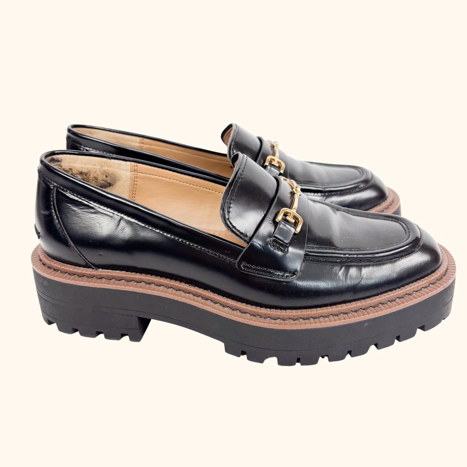 Sam Elderman Laurs Black Leather Loafers - Size 7 Sam Elderman