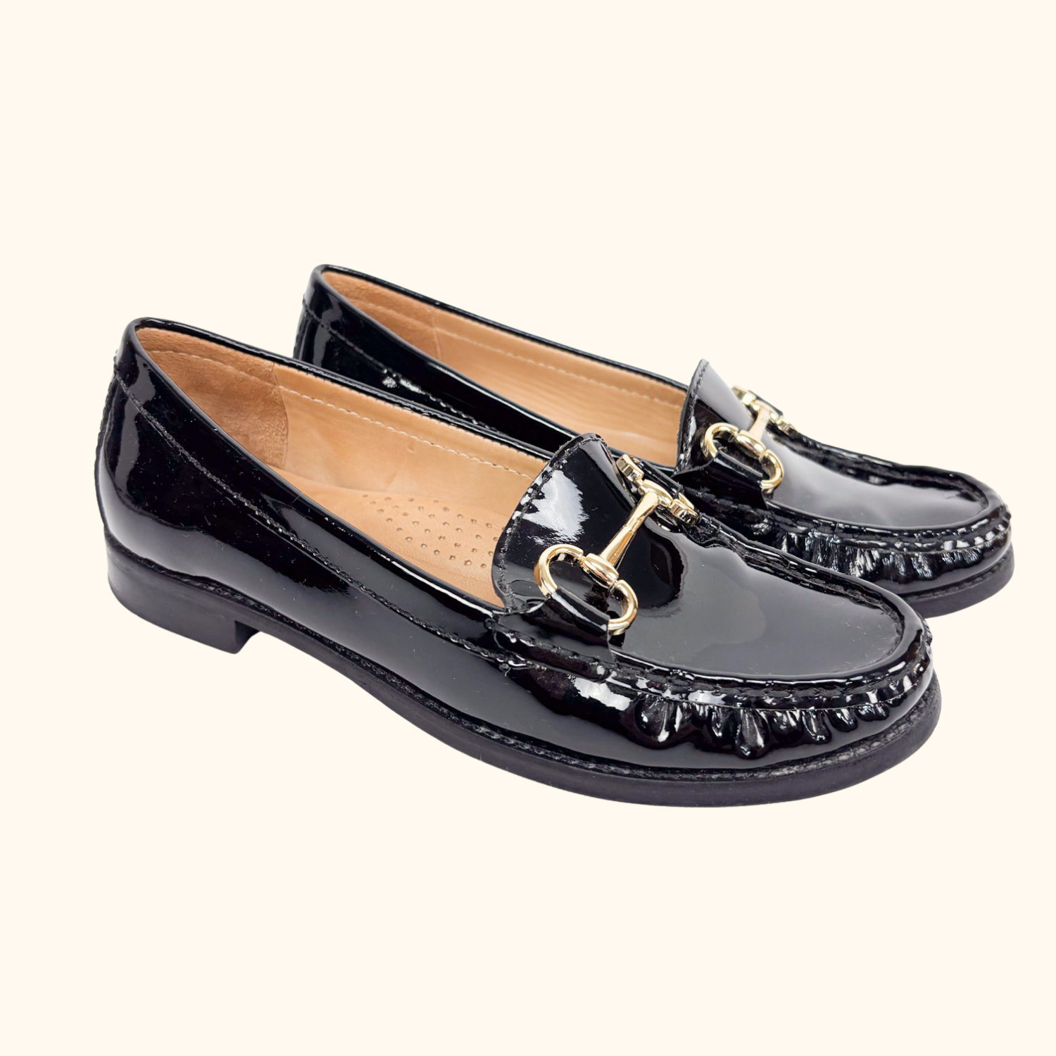 Carvela Comfort Black Leather Loafers - Size 3 Carvela