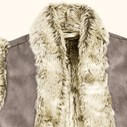 Vintage George Cropped Faux Fur Vest - Size Medium George