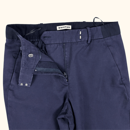 Whistles Navy Blue Slim Tailored Trousers - Size 8 Whistles