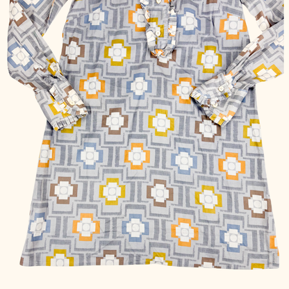 Orla Kiely Geometric Grey Multi Cotton Dress - Size 6 -  - Dresses