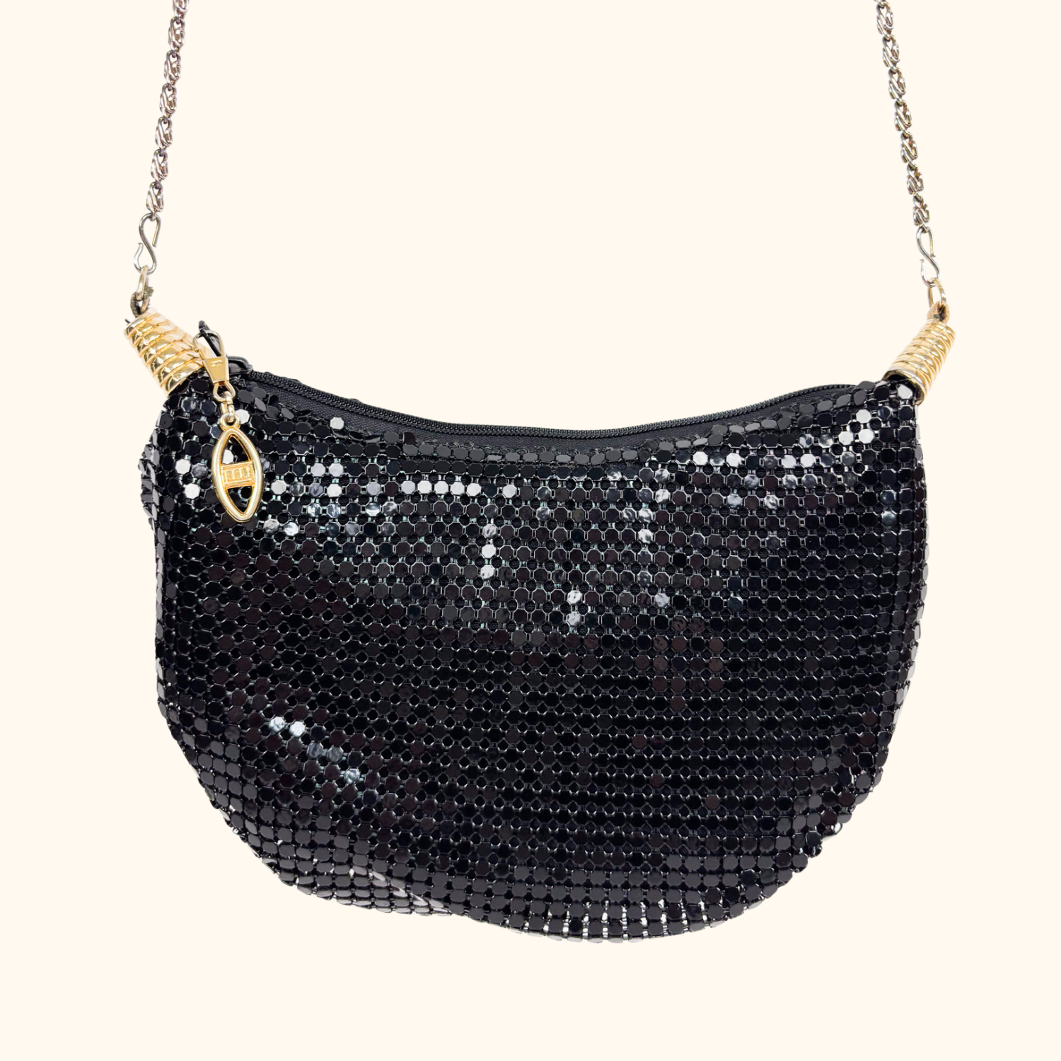 Jane Shilton Black Chainmail Sparkle Crossbody Bag Jane Shilton