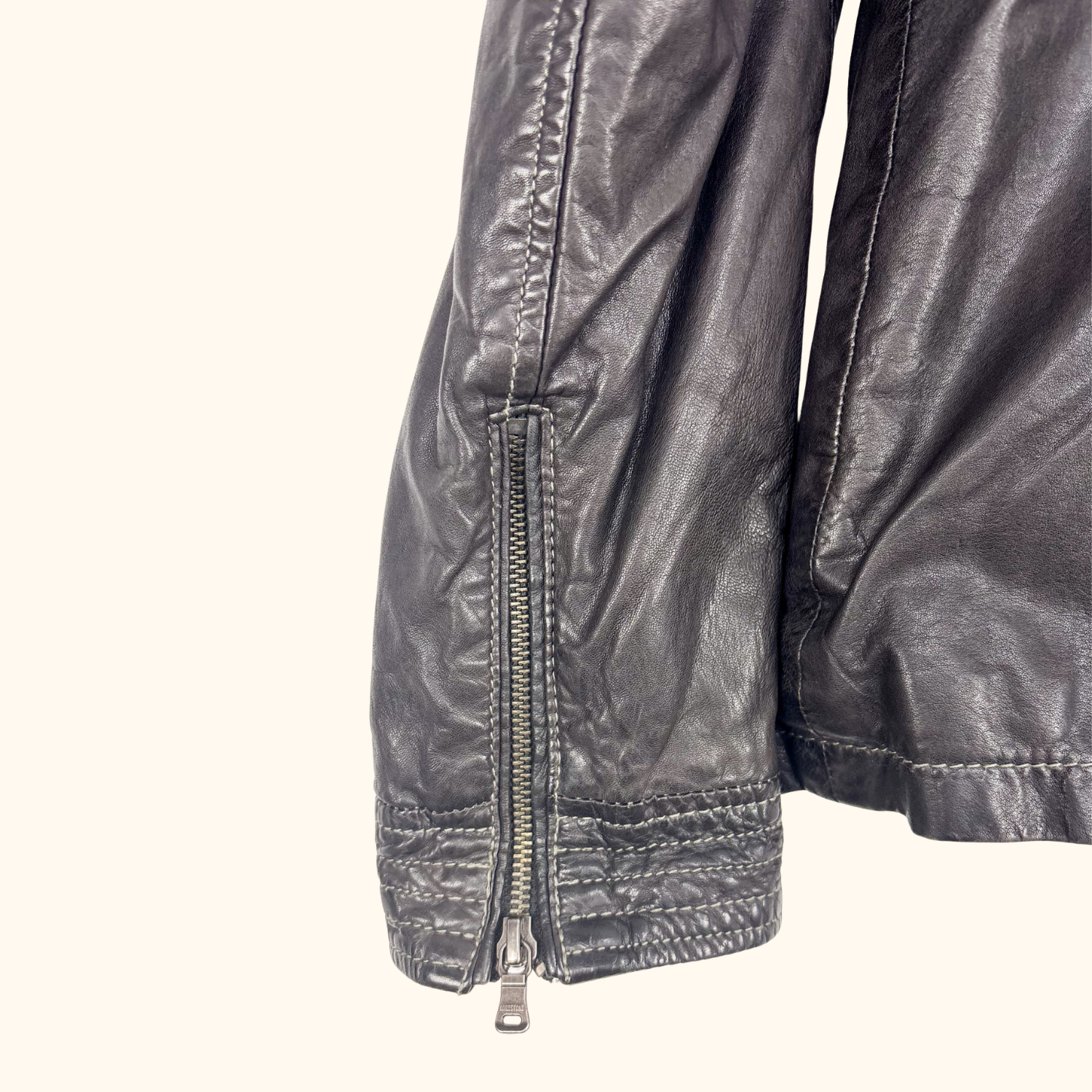 Milestone Hooded Leather Biker Jacket - Size Small Milestone