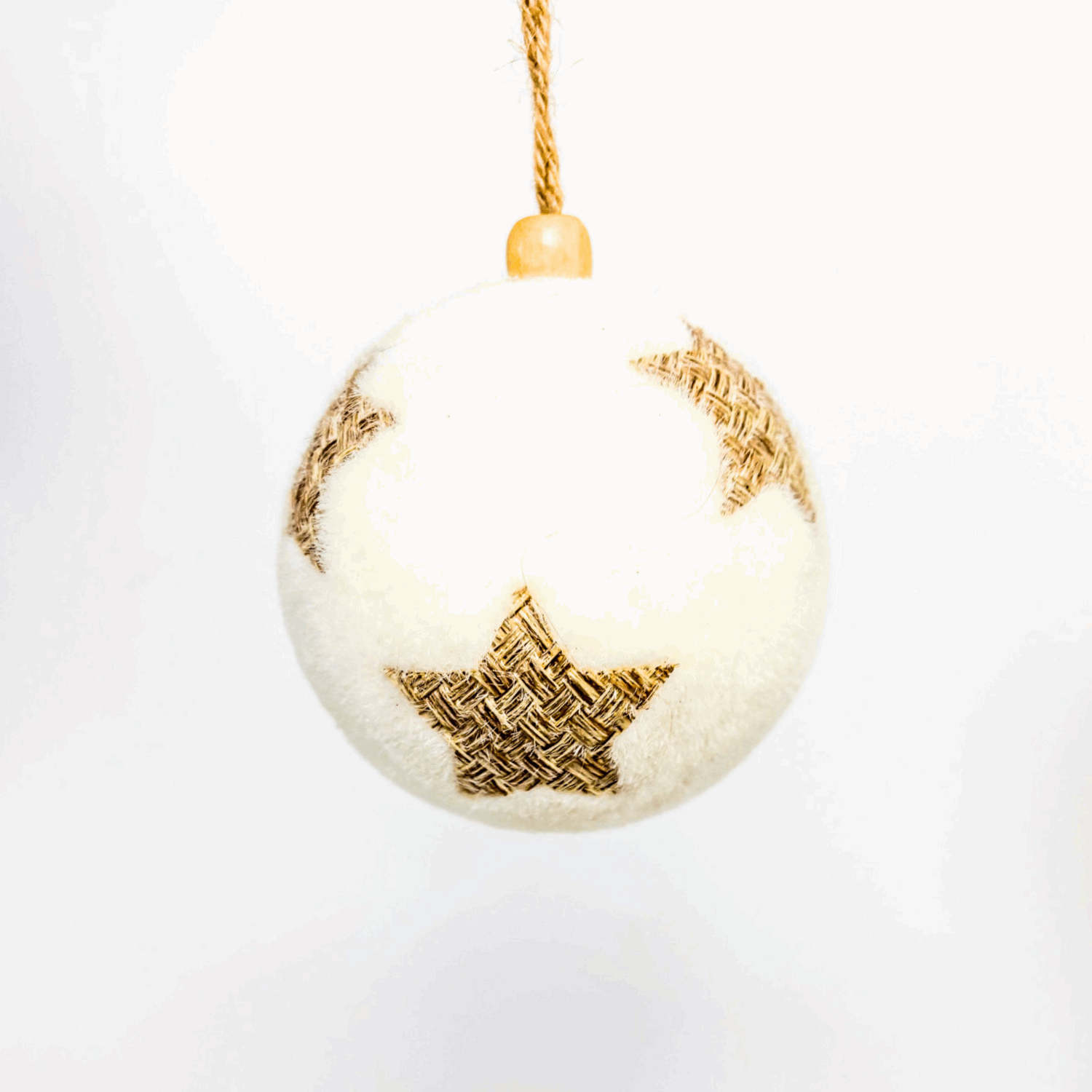 Large Snowy Neutral Baubles Mixed Set of 7 Sunshine Thrift