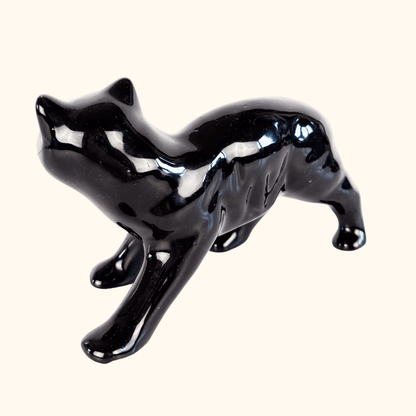Small Black Cat Prowling Figurine Sunshine Thrift