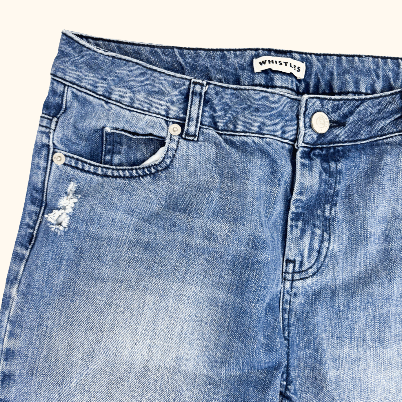 Whistles Distressed Cropped Straight Leg Jeans - Size 29inch Whistles