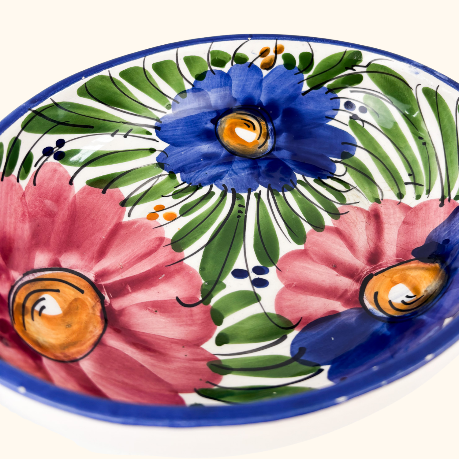 Large Floral Ceramic Salad Serving Bowl Sunshine Thrift