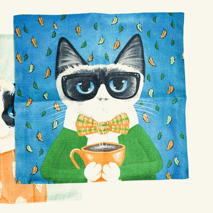 Novelty Cartoon Cat Square Cushion Covers 45cm x 45cm Sunshine Thrift