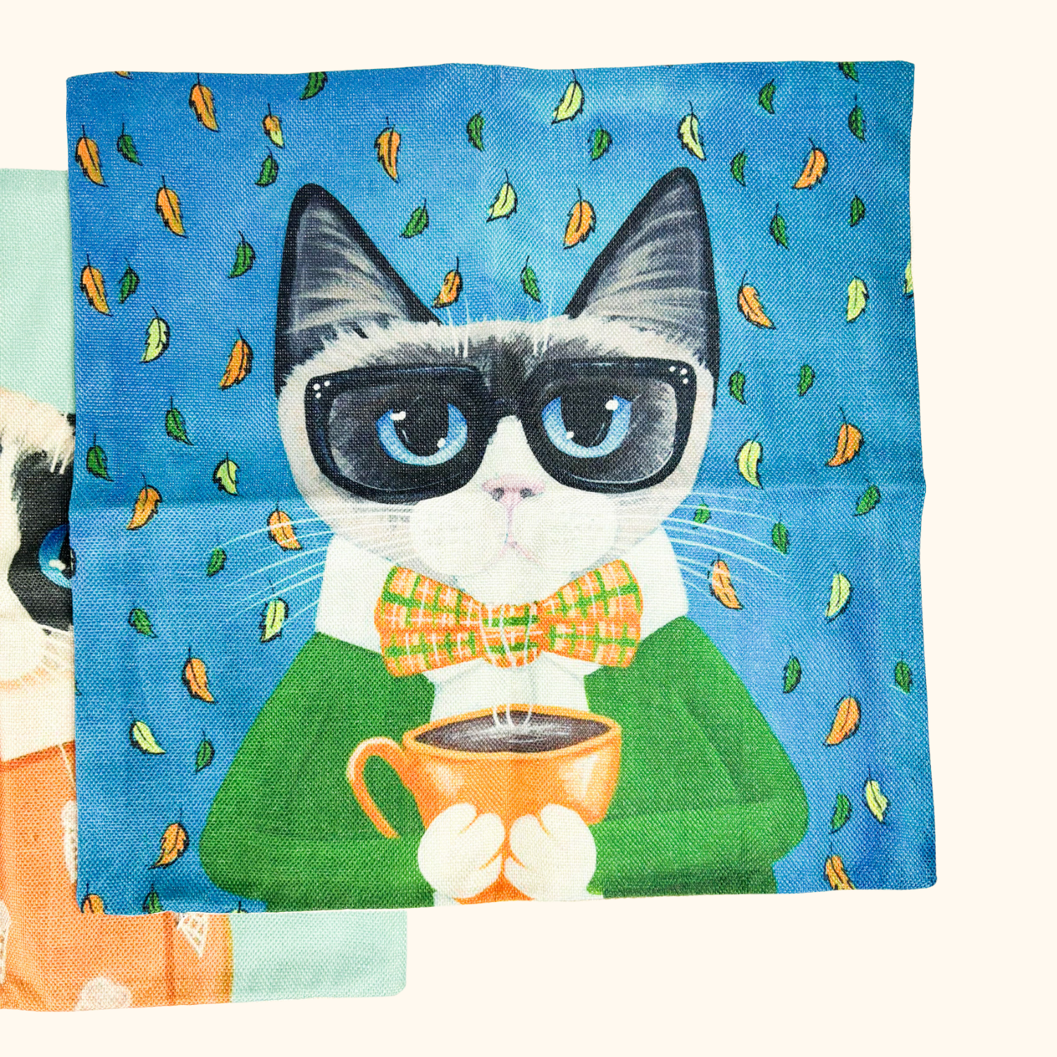 Novelty Cartoon Cat Square Cushion Covers 45cm x 45cm Sunshine Thrift