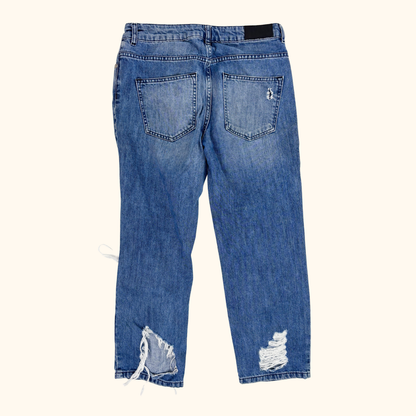 Whistles Distressed Cropped Straight Leg Jeans - Size 29inch