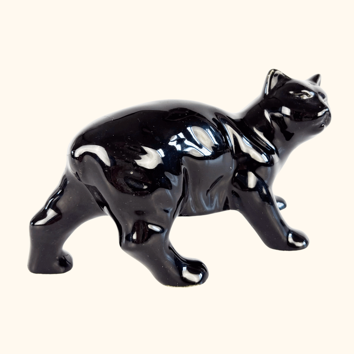 Small Black Cat Prowling Figurine Sunshine Thrift
