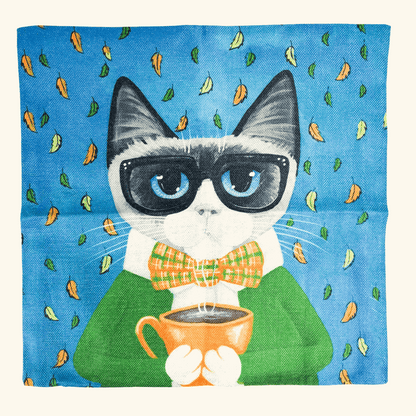 Novelty Cartoon Cat Square Cushion Covers 45cm x 45cm Sunshine Thrift