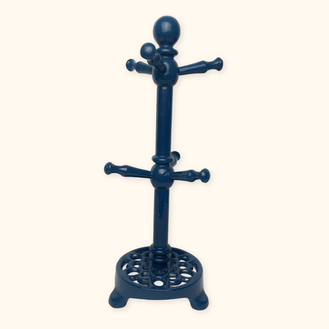 Navy Blue Cast Iron Mug Tree Stand