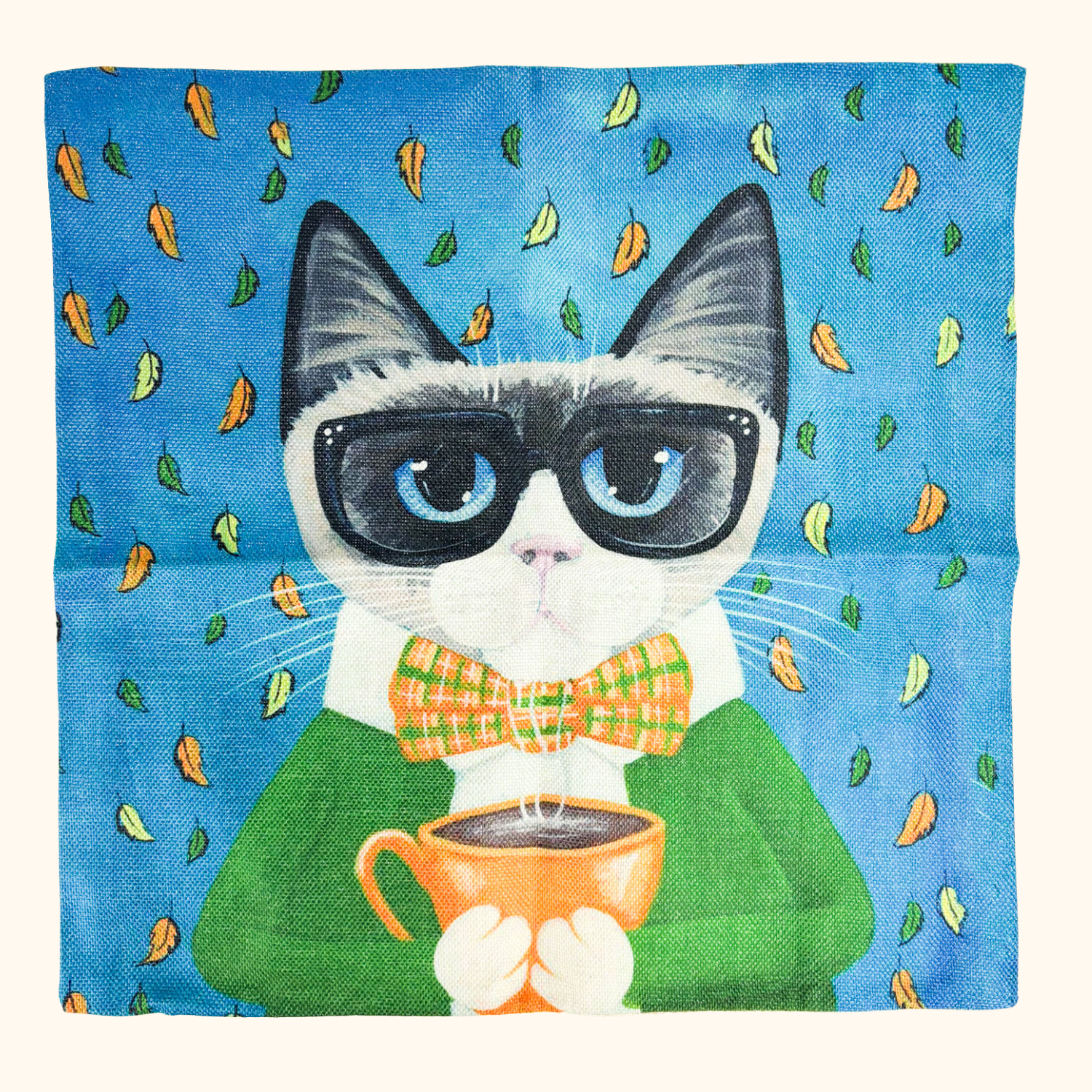 Novelty Cartoon Cat Square Cushion Covers 45cm x 45cm Sunshine Thrift