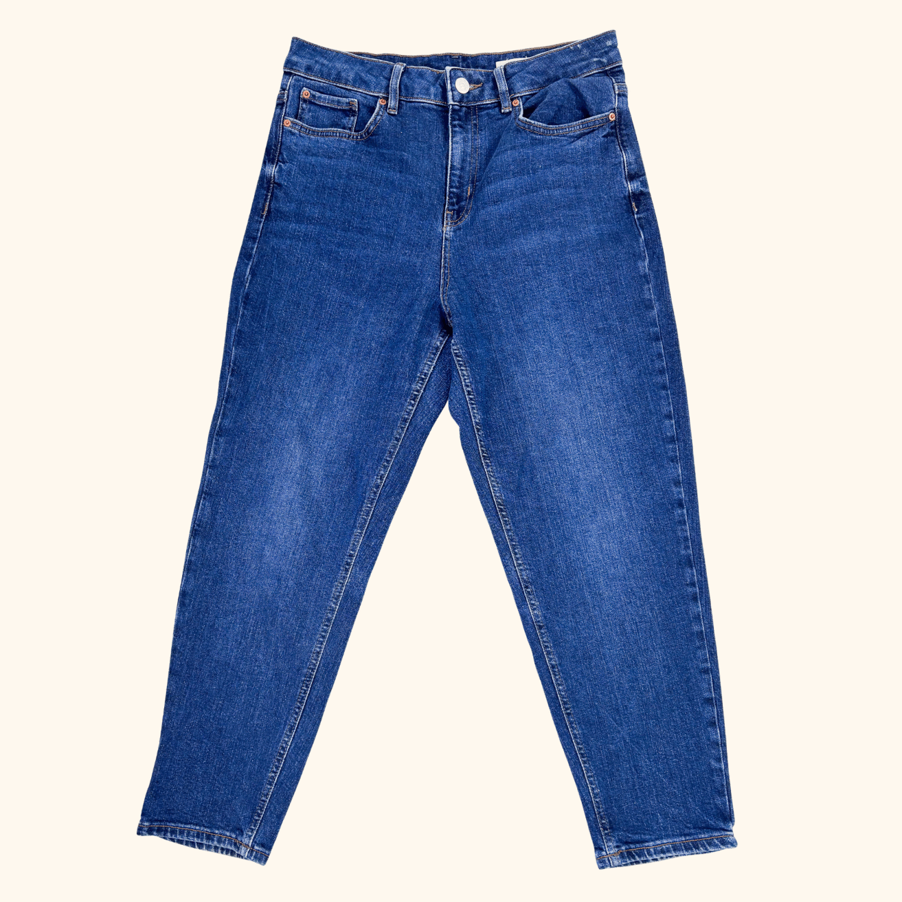 Marks &amp; Spencer Dark Blue Mom Jeans - Size 12 Short M&amp;S