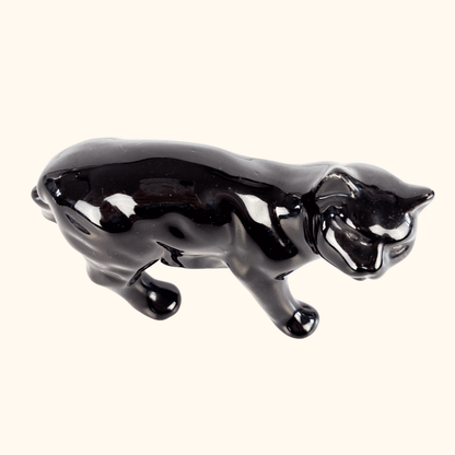 Small Black Cat Prowling Figurine Sunshine Thrift
