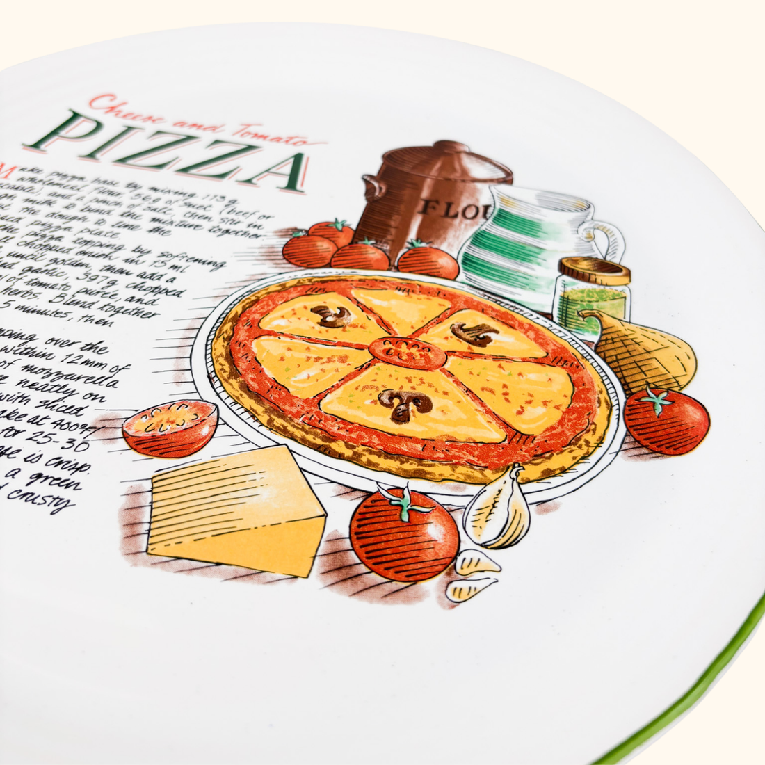 Vintage Rayware Pizza Recipe Serving Plate Rayware