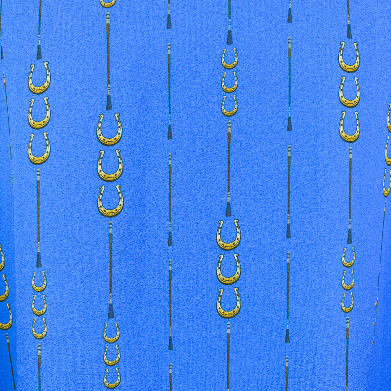 Sosandar Blue Horse Shoe Ruffle Midi Skirt - Size 10