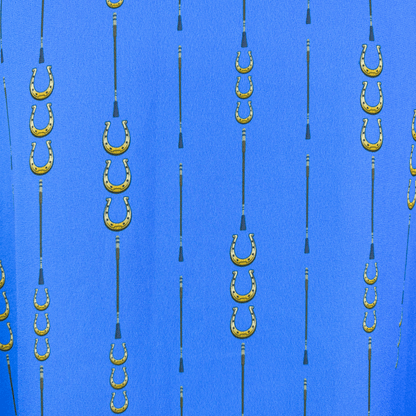 Sosandar Blue Horse Shoe Ruffle Midi Skirt - Size 10