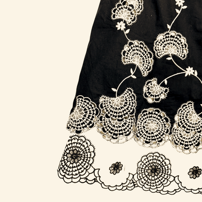 Karen Millen Black Halter Neck Dress Floral Embroidery - Size 10 Karen Millen