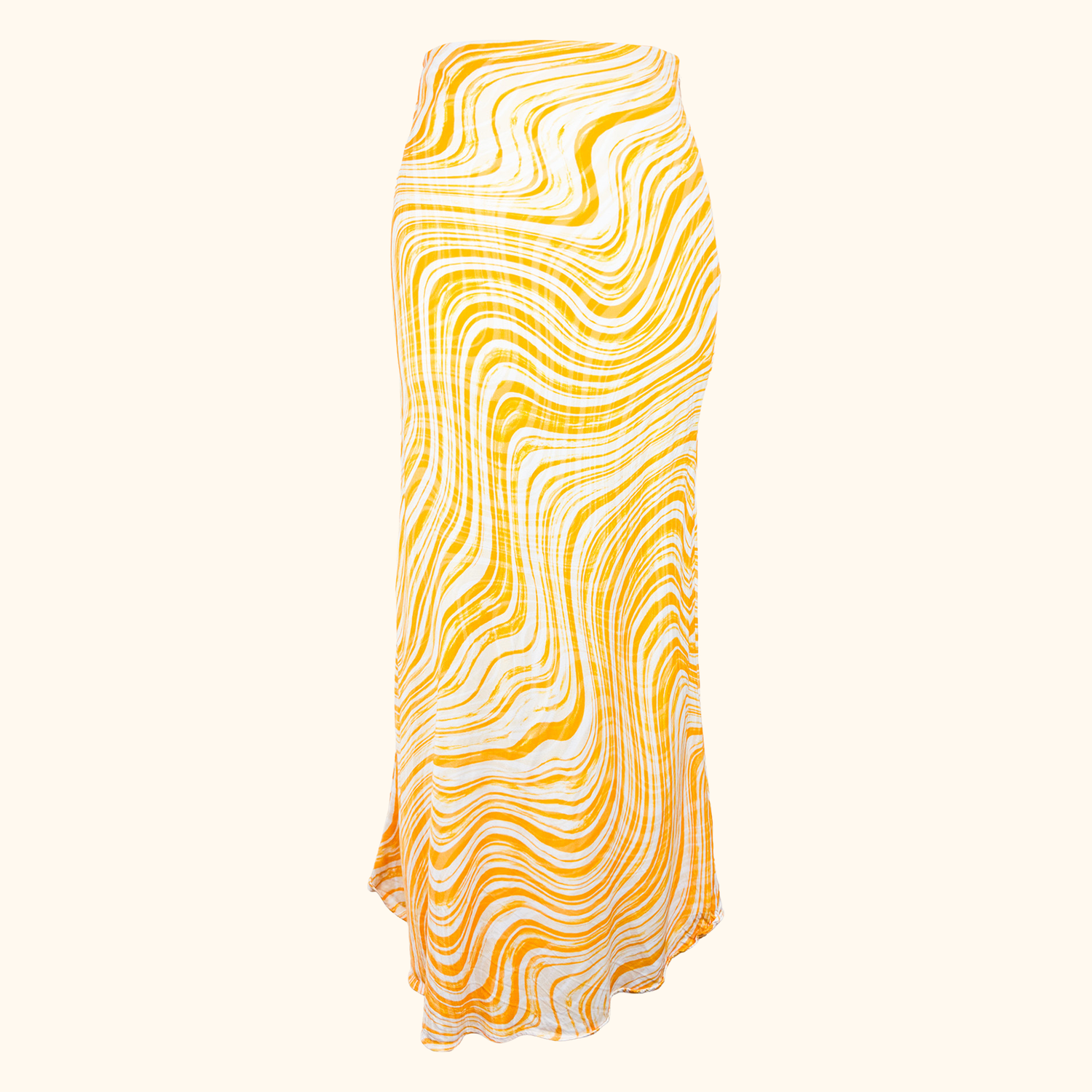 &amp; Other Stories Yellow Swirl Slip Midi Skirt - Size 10 &amp; Other Stories
