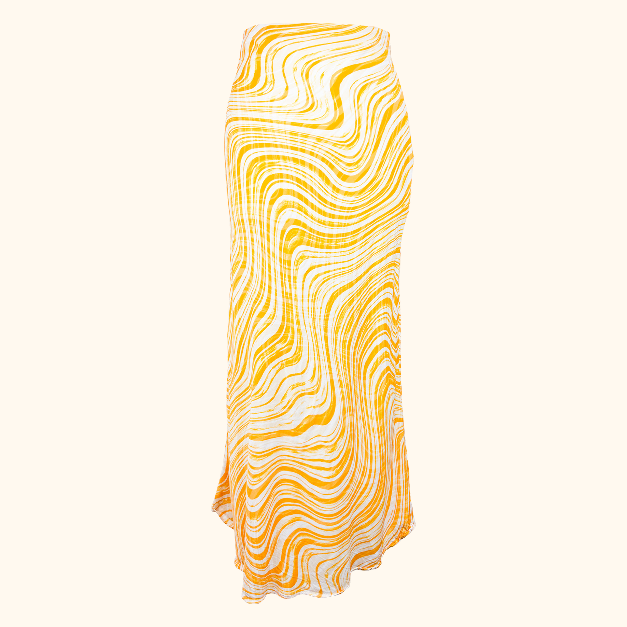 &amp; Other Stories Yellow Swirl Slip Midi Skirt - Size 10 &amp; Other Stories