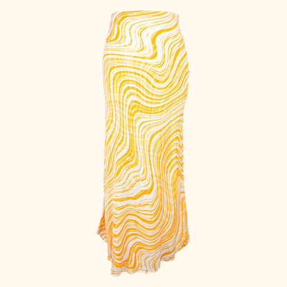 &amp; Other Stories Yellow Swirl Slip Midi Skirt - Size 10 &amp; Other Stories