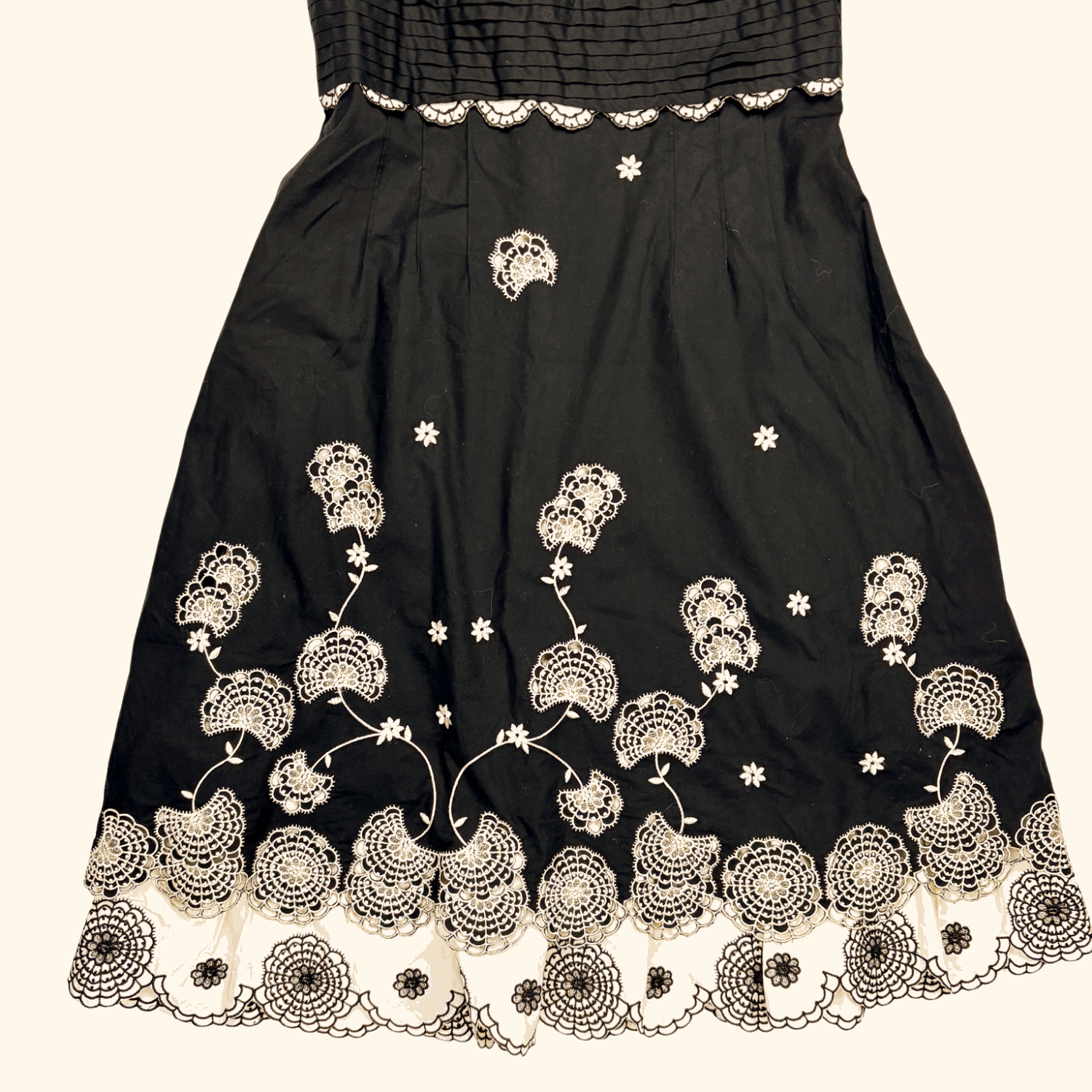 Karen Millen Black Halter Neck Dress Floral Embroidery - Size 10 Karen Millen