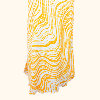 &amp; Other Stories Yellow Swirl Slip Midi Skirt - Size 10 &amp; Other Stories