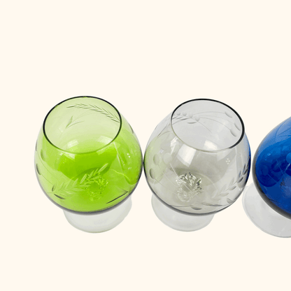 Etched Wheat Brandy Glasses Set of 6 Sunshine Thrift