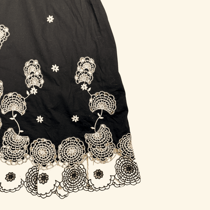 Karen Millen Black Halter Neck Dress Floral Embroidery - Size 10 Karen Millen