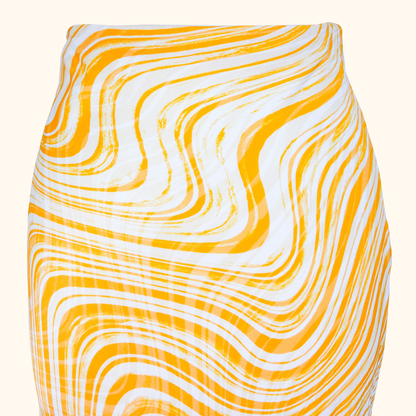 &amp; Other Stories Yellow Swirl Slip Midi Skirt - Size 10 &amp; Other Stories