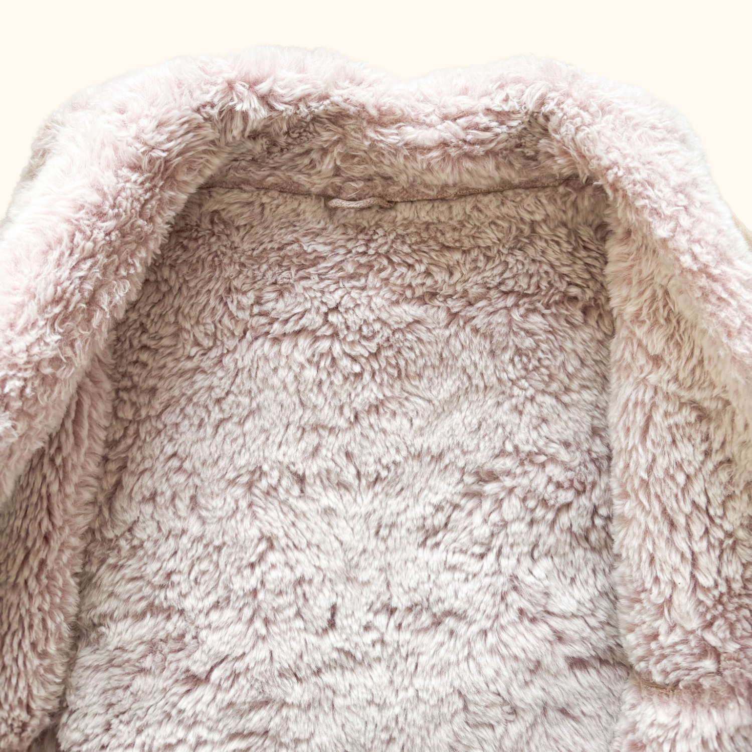 John Rocha Suede Pink Faux Fur Jacket - Size 12 John Rocha