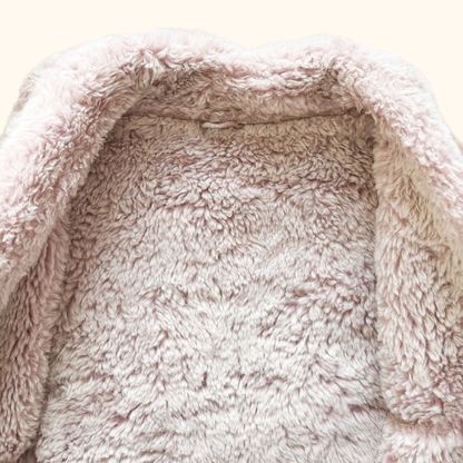 John Rocha Suede Pink Faux Fur Jacket - Size 12 John Rocha