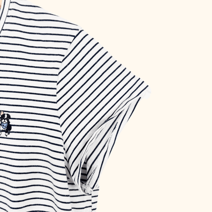 Laura Ashley Striped Embroidered Dog T-Shirt - Size 16 Laura Ashley