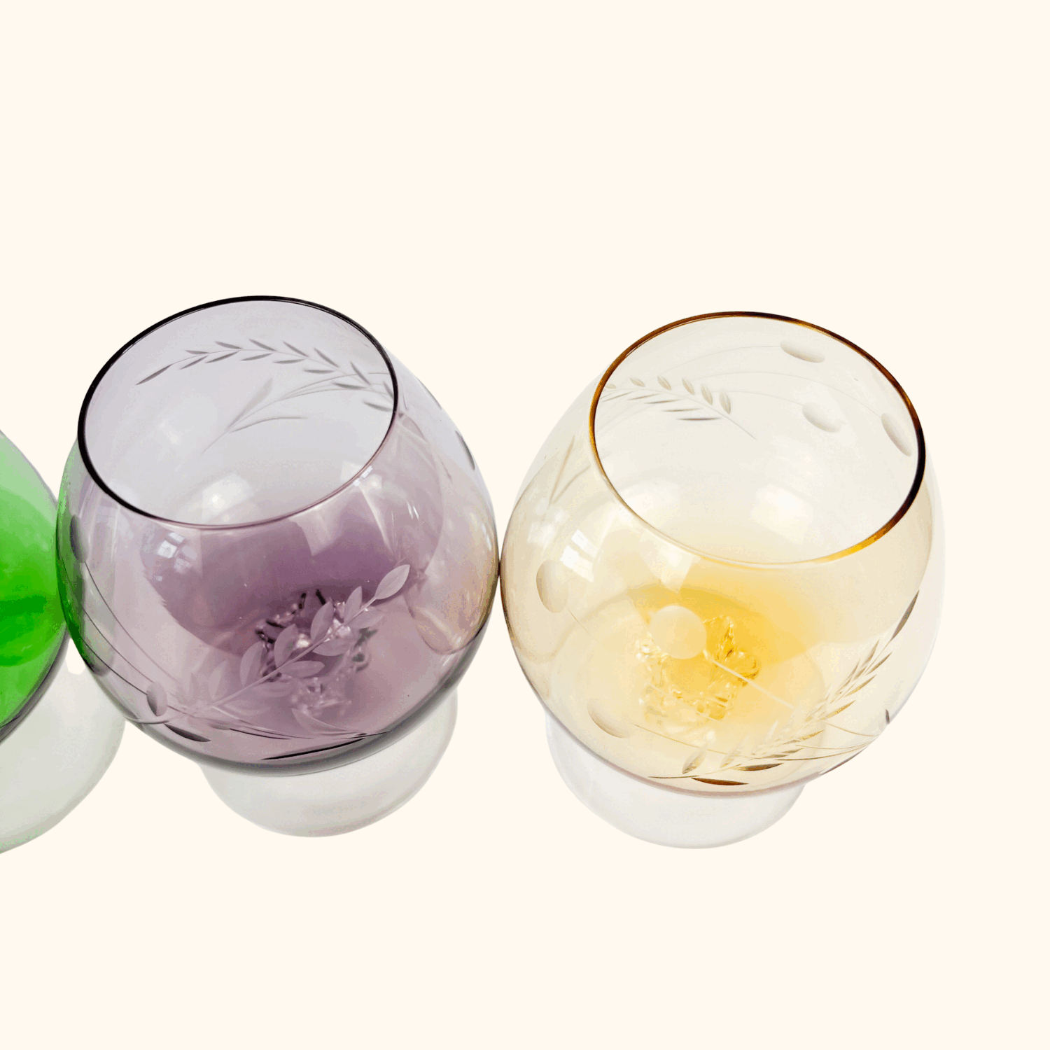 Etched Wheat Brandy Glasses Set of 6 Sunshine Thrift