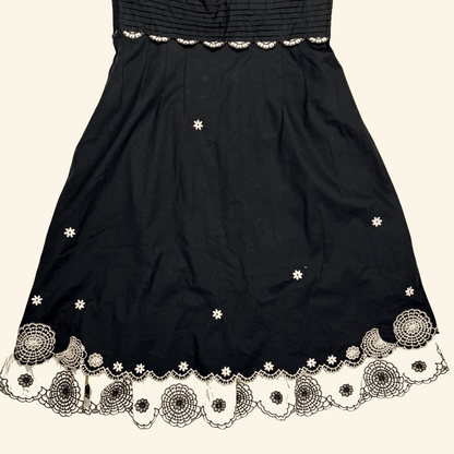 Karen Millen Black Halter Neck Dress Floral Embroidery - Size 10 Karen Millen