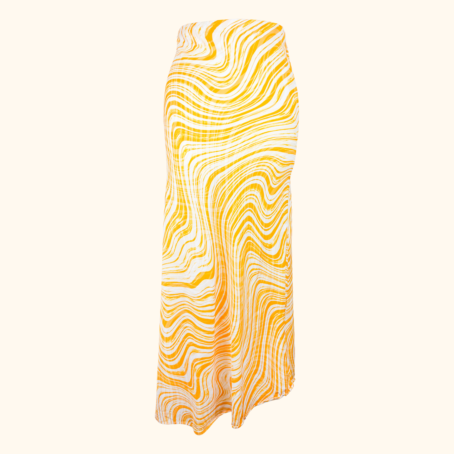 &amp; Other Stories Yellow Swirl Slip Midi Skirt - Size 10 &amp; Other Stories