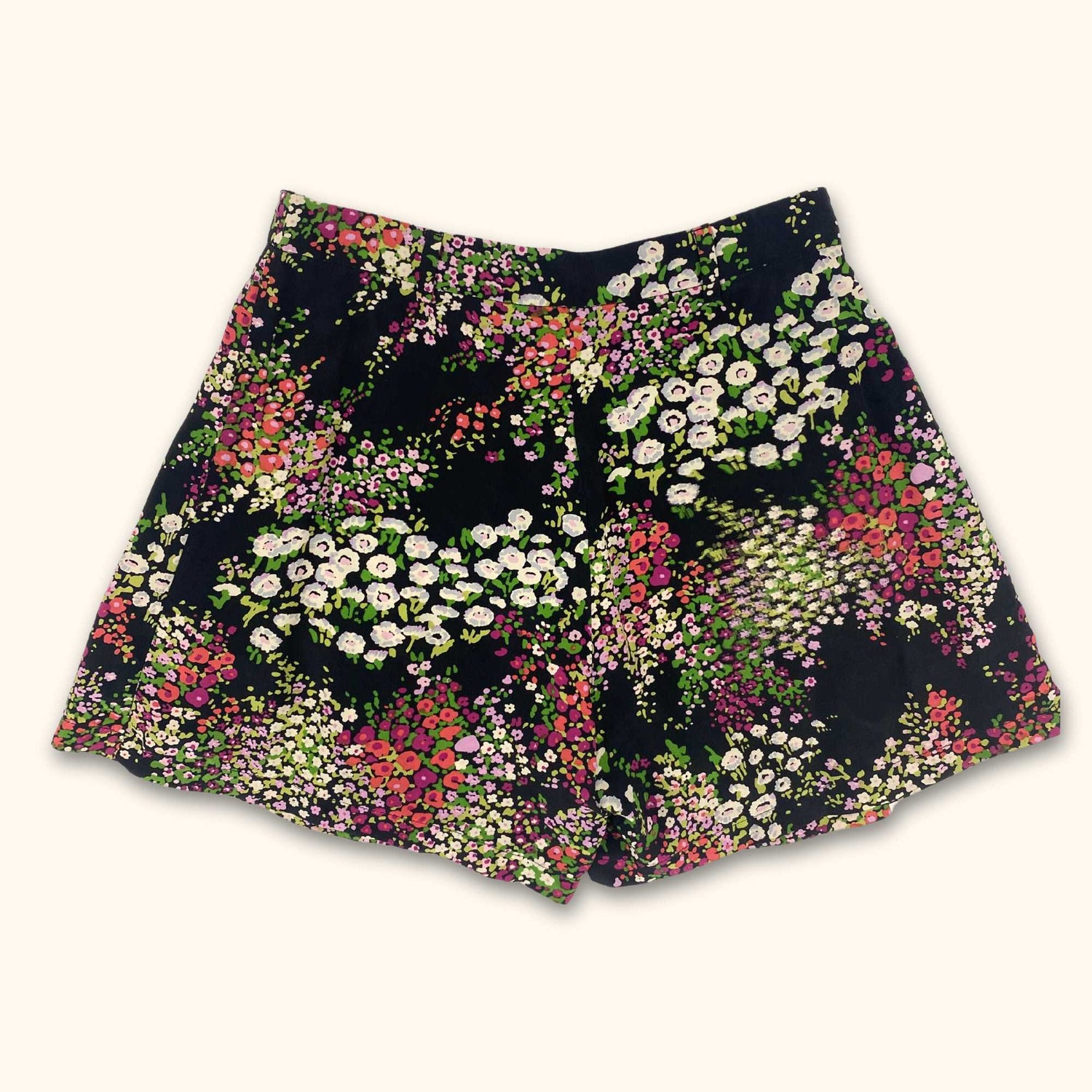 Topshop Black Floral Summer Shorts - Size 10 - Topshop - Shorts