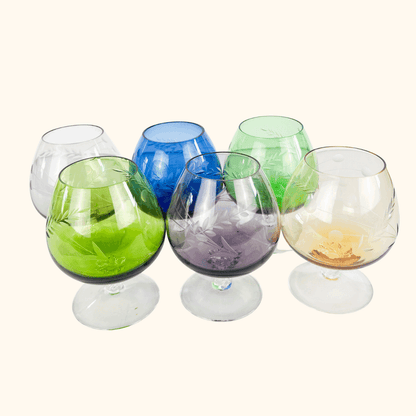 Etched Wheat Brandy Glasses Set of 6 Sunshine Thrift
