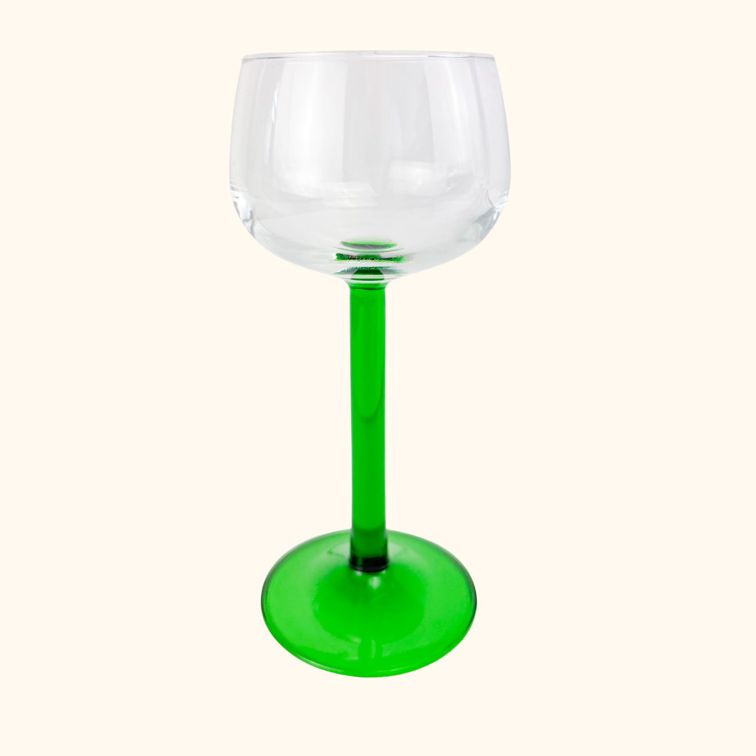 Vintage Luminarc French Green Straight Stem Wine Glasses Set of 4 Luminarc