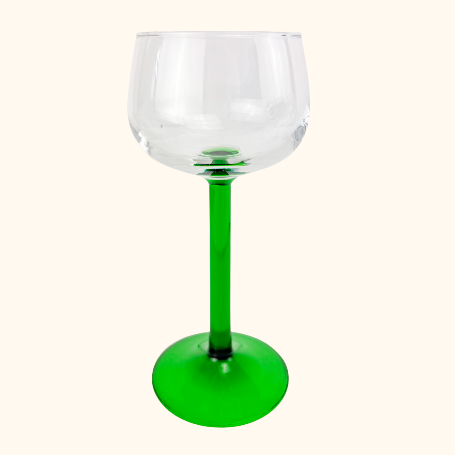 Vintage Luminarc French Green Straight Stem Wine Glasses Set of 4 Luminarc
