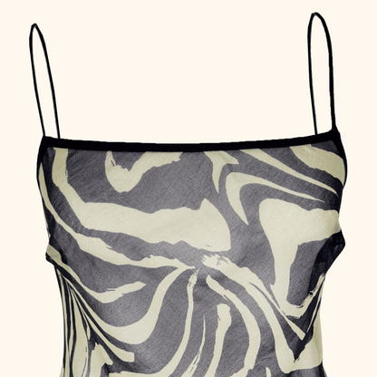 Topshop Khaki Green Zebra Print Mesh Maxi Dress - Size Small