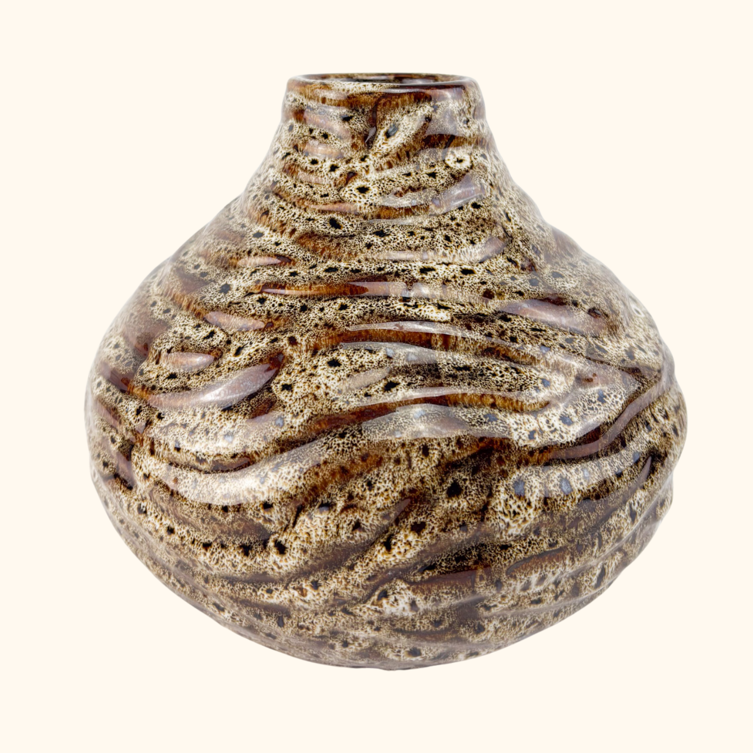 West German Fat Lava Vase Sunshine Thrift