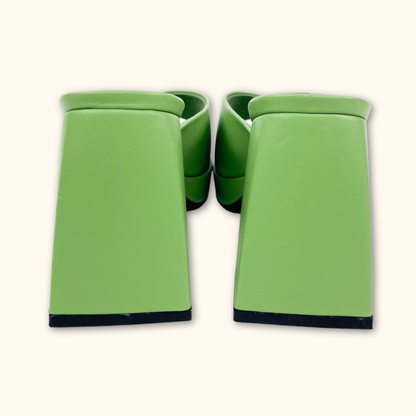 Na-kd Green Block Platform Heels - Size 8